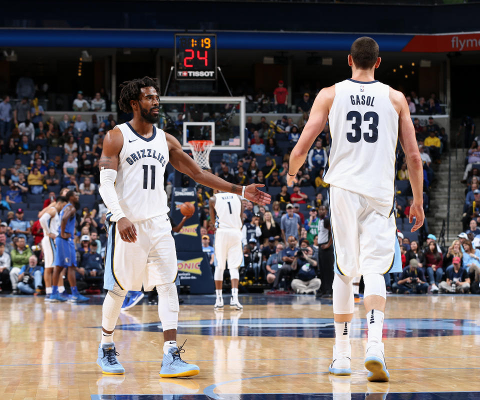 Grizzlies general manager Chris Wallace says Mike Conley and Marc Gasol aren’t going anywhere. (Getty)