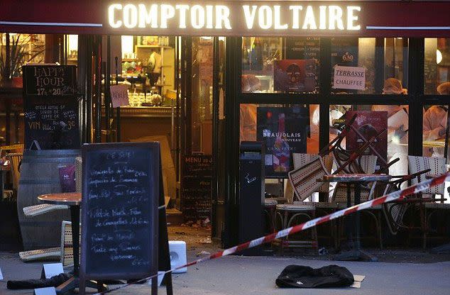 On November 13, 2015, Brahim wandered into the Comptoir Voltaire cafe and blew himself up. Photo: AFP/Getty