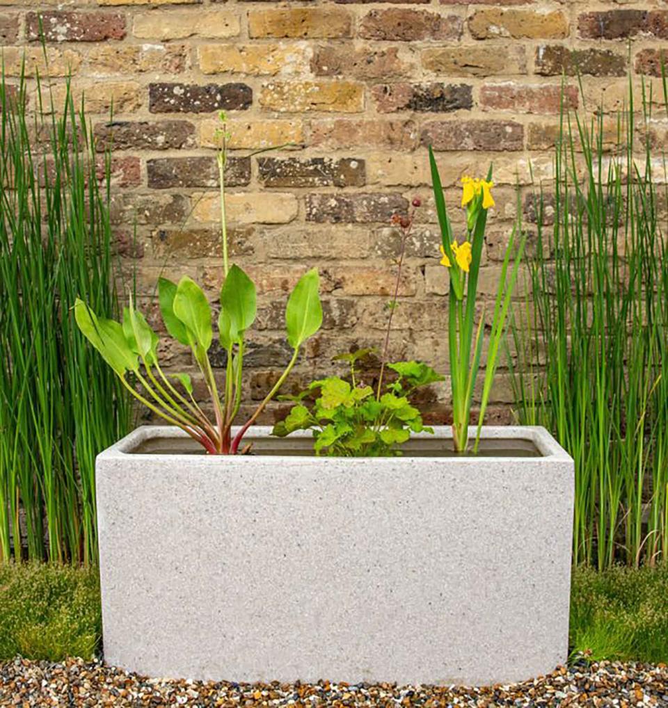 <p> Don&apos;t have room for a pond? Even the smallest of&#xA0;water feature ideas&#xA0;can attract a wide range of animals and insects. Choose a watertight container, ideally wait for it to fill with rain, and then add a few carefully chosen aquatic plants.&#xA0; </p> <p> You will need to seek out slower growing, non-invasive species such as golden club and floating heart for smaller pots. But, if you want a hassle free and &#x2013; of course &#x2013; stylish combination check out the design above. </p>
