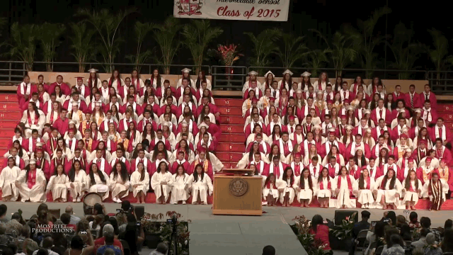 Let’s be real: Most graduation ceremonies are boooring. You want to get your diploma and go to college, but have to sit through the same speech about how as your lives change, come whatever, you will still be friends forever, among other pomp and circumstance. Kahuku High School in Oahu, Hawaii decided to do things a little different: <strong> NEWS: Mom walks in her son’s graduation after he’s killed in a car accident</strong> Everything is par for the course until the students start rhythmically swaying in the bleachers. Then they break into a version of <strong>Wiz Khalifa</strong>’s “See You Again,” with the lyrics changed to thank their parents and teachers. YouTube Then <strong>Jackson 5</strong>’s “ABC” kicks in and the dance party really gets going: YouTube They do some “Uptown Funk” and a little <strong>Miley Cyrus </strong>“Wrecking Ball”: YouTube And get things real turnT with the whip, the nae-nae, and the stanky leg: YouTube It ends with a traditional haka or “war dance,” inspired by the Maori people of New Zealand and created specifically for the Kahuka Red Raiders by a Maori cultural specialist. YouTube “Ko Wai Matou? Kaipāhua Kura” translates to “Who are we? We are the Red Raiders” with other lyrics saying, <em>“We are unified we are one / For our families and Community (Who have been through much) / We will stand as Warriors (For them) / We will stand Brave.”</em> (You can read more about the haka here.) Oh, and they learned the entire thing in just two days. <strong> NEWS: Val Chmerkovskiy attends ‘DWTS’ partner Zendaya's graduation</strong> No wonder the Kahuku class of 2015 is so proud of themselves: Kahuku may not be rich in money but we are damn sure rich in tradition... Another Graduation killing the game! #RR4L https://t.co/0t0r6nxqUb— Alana Aluli (@alala_lana) May 31, 2015 KAHUKU ALWAYS HAS HANDS DOWN THE BEST GRADUATION CEREMONY EVER �� #co2015— ceelowc (@chrisgeezy_) May 29, 2015 I'm glad I got to see kahuku graduation for myself !���� there dance was majah��������— tyran pebria (@PebriaTyran) May 30, 2015 I love my class ❤️❤️❤️��✊������ no school does it better than KAHUKU!!!! ❤️❤️❤️❤️ #rr4l https://t.co/L1GBkAo61h— KBKS❤️ (@kimbrunox3) May 29, 2015 They should be. It’s worth pointing out though: “@Whiz_Kabua: Kahuku was pretty turnt... pic.twitter.com/3c3zREJzcU” 'When u high school musical af' ��— mbreezy (@Marochelleee) May 29, 2015 Now, find out what advice Judge Judy gave graduates during a recent commencement speech: