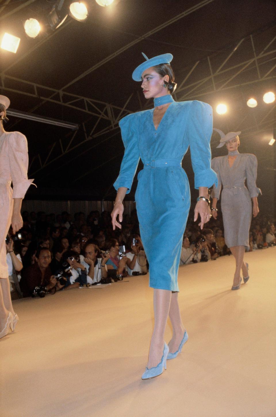 Claude Montana shows his spring-summer 1980 women's ready-to-wear collection in Paris