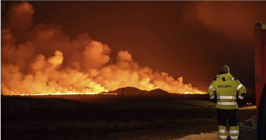 冰島雷克雅內斯半島在3個月內第4度有火山爆發。（圖／達志／美聯社）