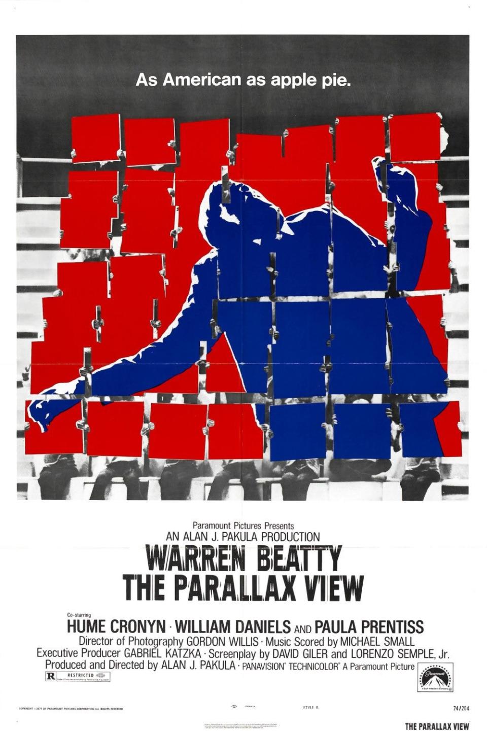 The poster for 1974's The Parallax View.
