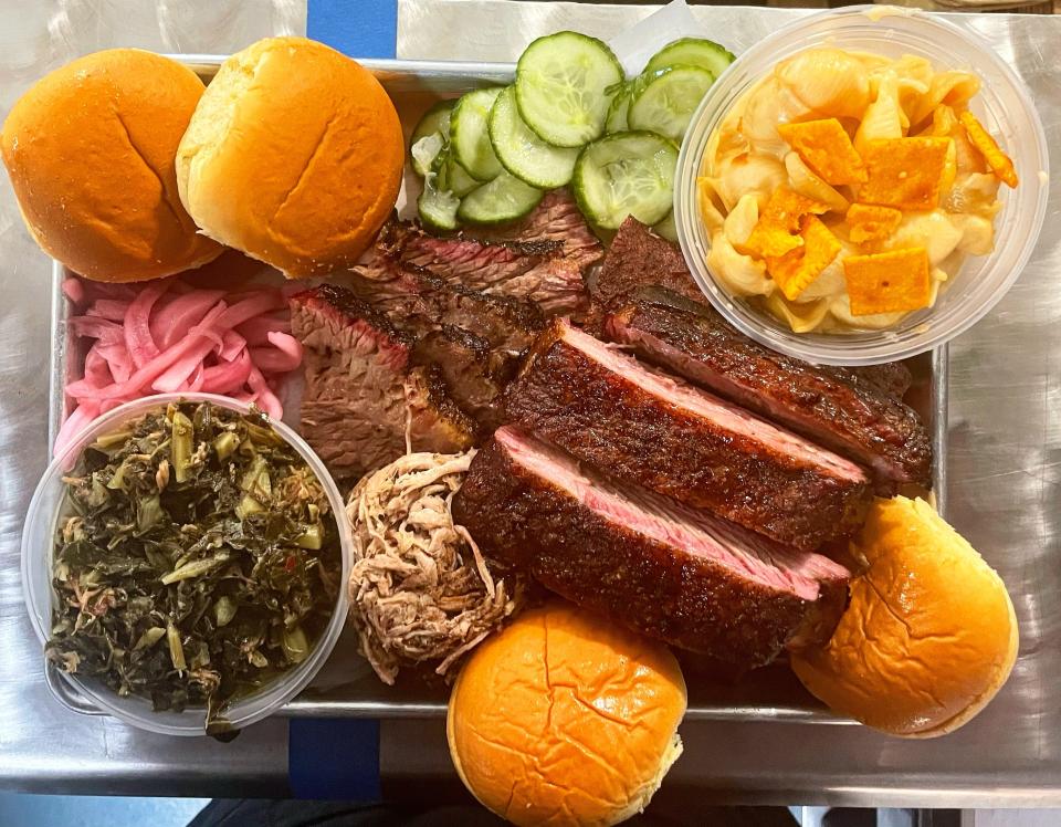A barbecue platter from Mutiny BBQ Company in Asbury Park.