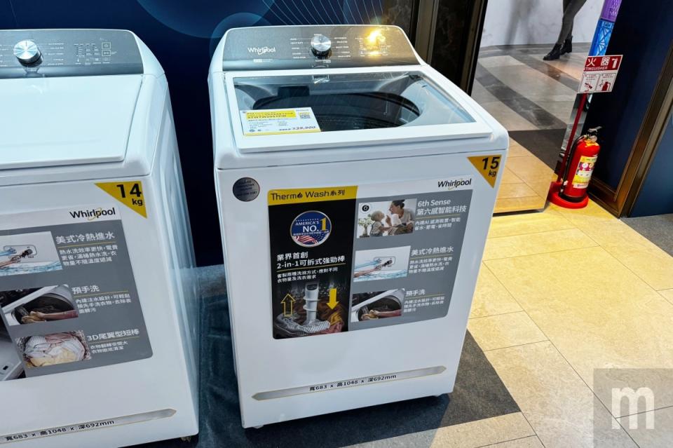 ▲Thermo Wash直立式洗衣機提供冷熱水進水設計，透過溫熱水提高清洗效果