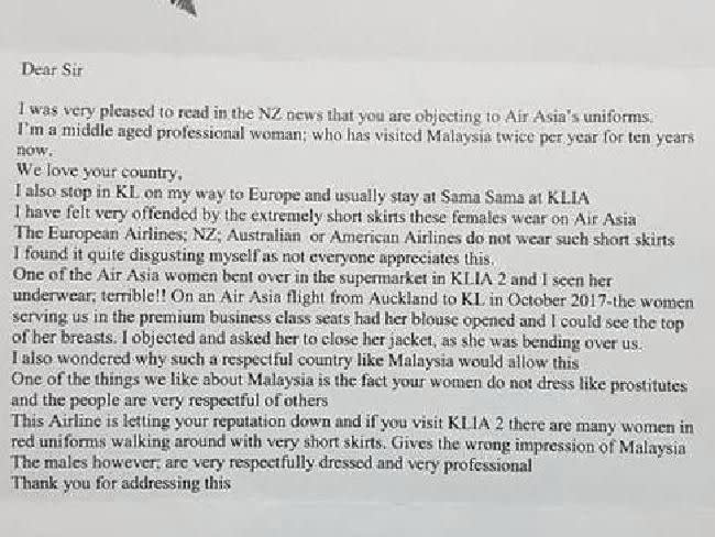 Her scathing letter has been shared online. Photo: Facebook