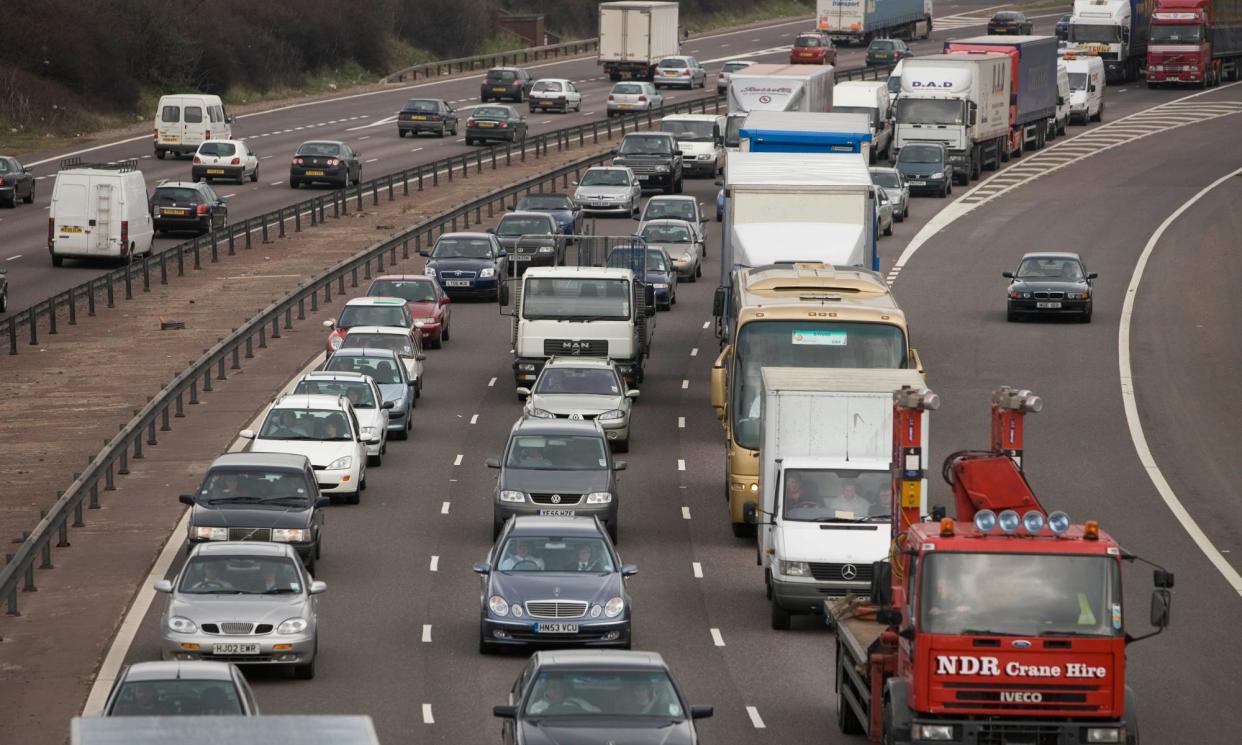<span>National Highways will work to widen the roads and demolish a bridge as part of a £317m project for the M25.</span><span>Photograph: Dan Chung/The Guardian</span>