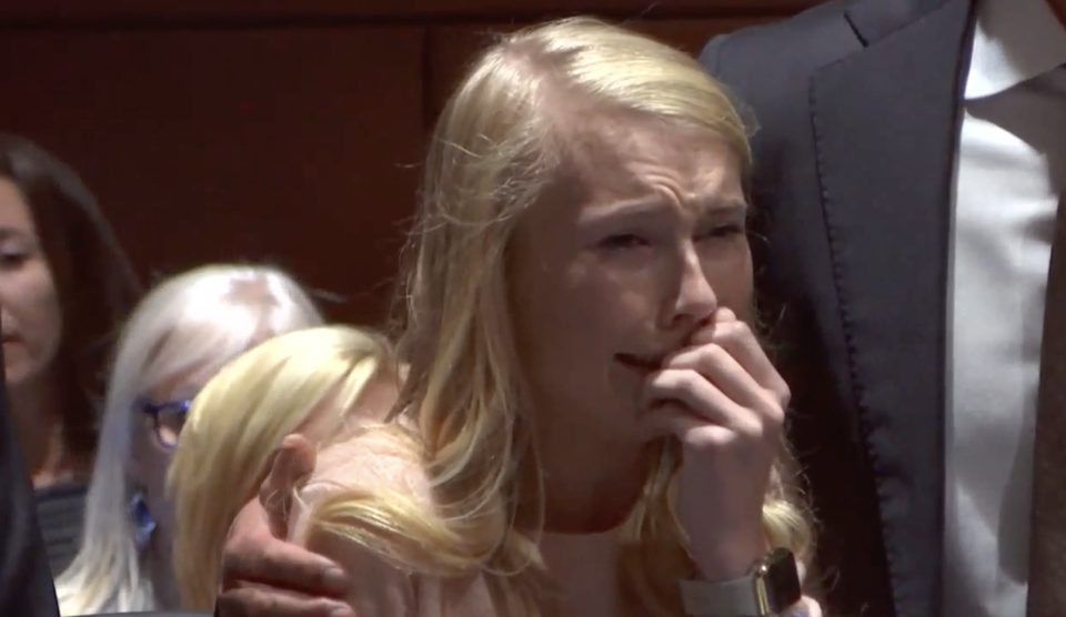 Ohio woman Brooke Skylar Richardson broke down in tears as the verdict was read out in court.