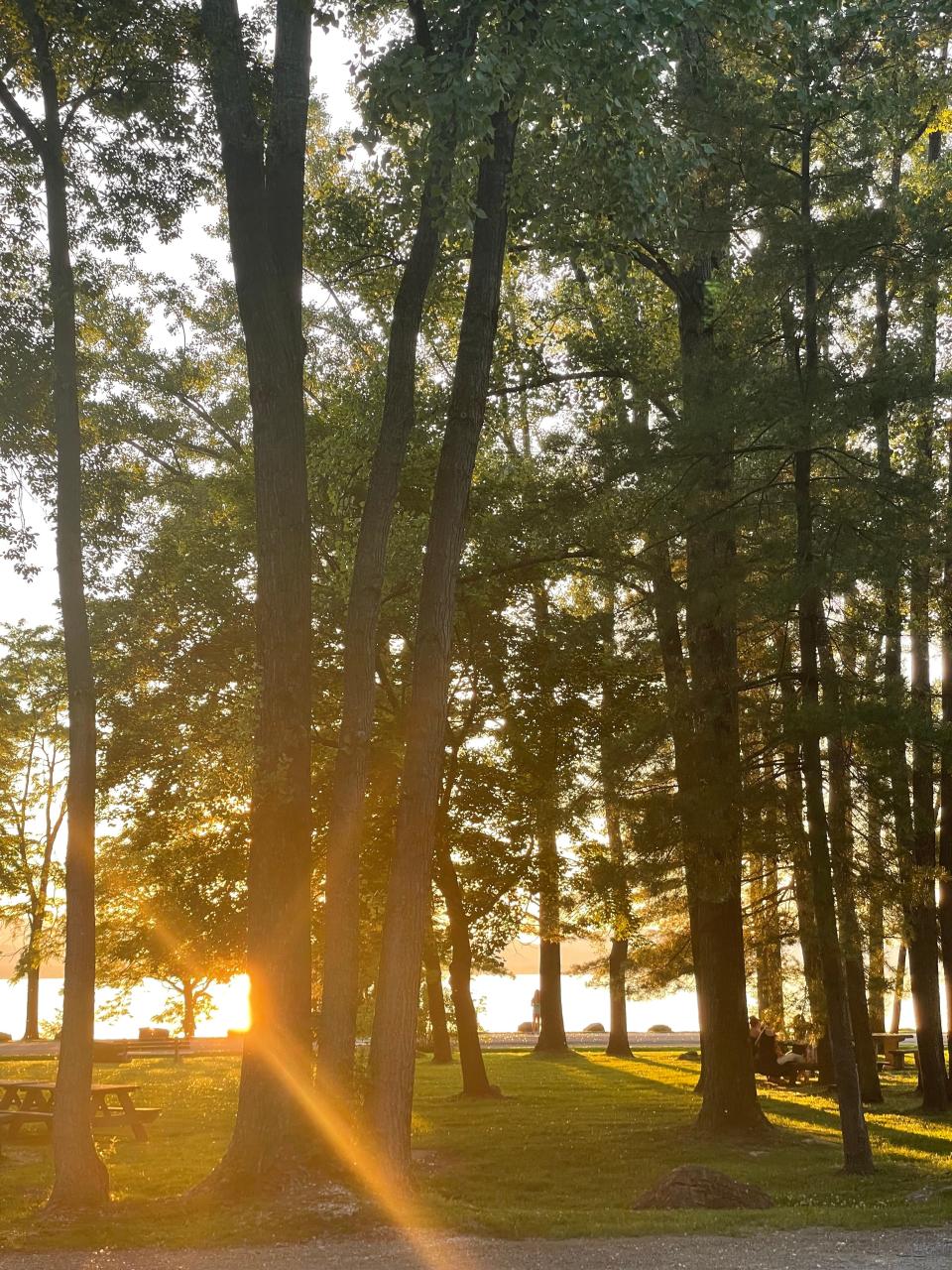 The view from the tennis courts at Charlotte Beach is worth buying your own net for.