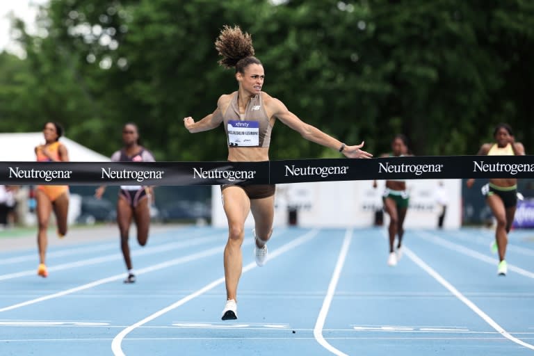 American Sydney McLaughlin-Levrone competes at the New York City Grand Prix athletics meeting (Dustin Satloff)