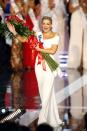 <p>The judges must have loved Mallory Hagan's classic white off-the-shoulder gown as much as the audience did, because they crowned her the winner. </p>
