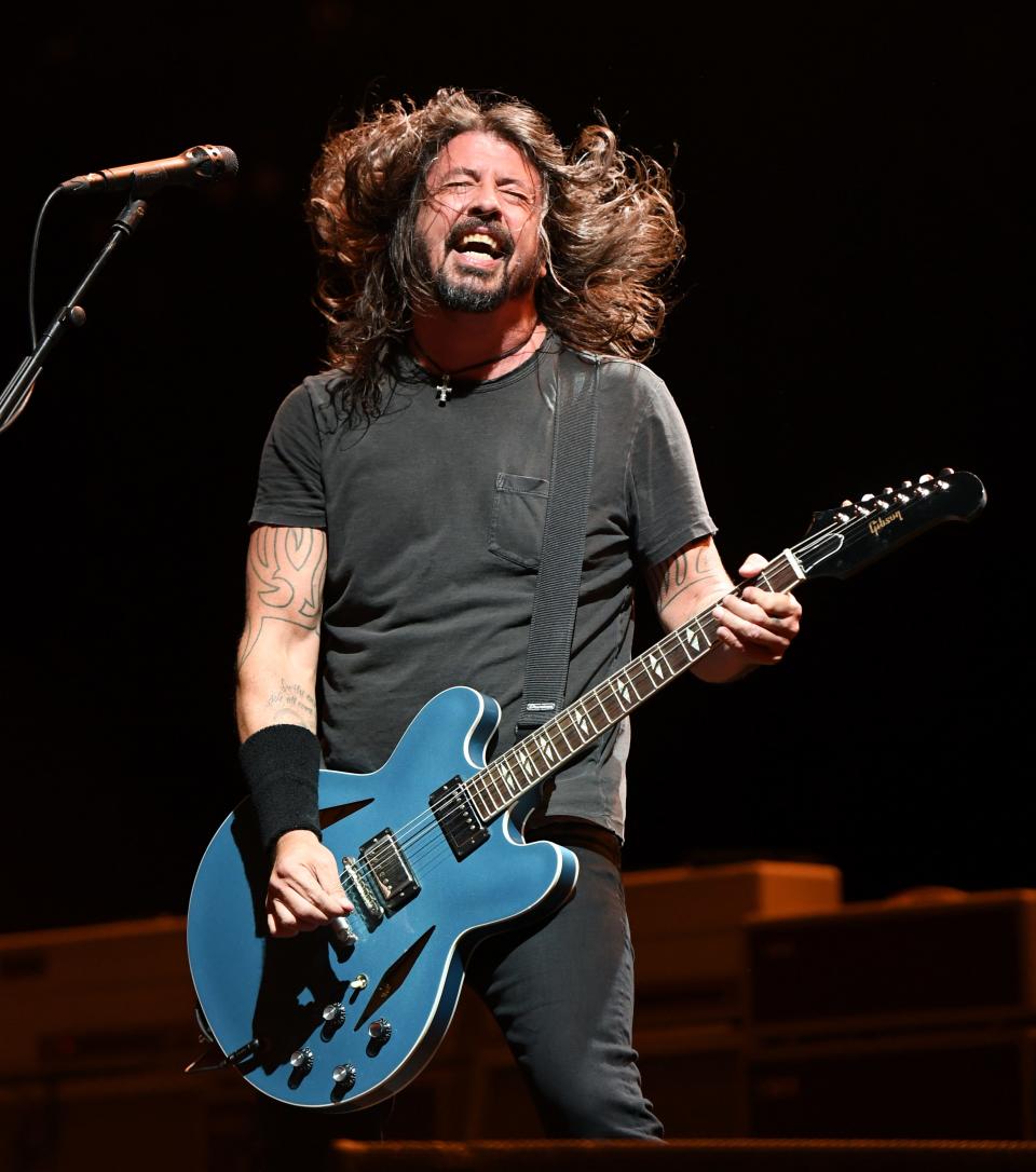 Frontman Dave Grohl of Foo Fighters performs at the Intersect music festival at the Las Vegas Festival Grounds on Dec. 7, 2019 in Las Vegas, Nev.
