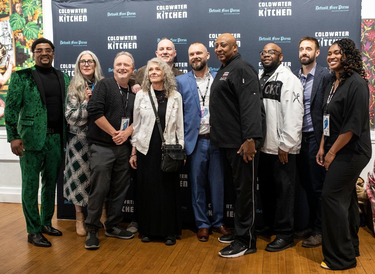Film crew and participants at the VIP party ahead of the Michigan premiere of "Coldwater Kitchen" on the first day of Freep Film Festival at Scarab Club in Detroit on Wednesday, April 26, 2023.