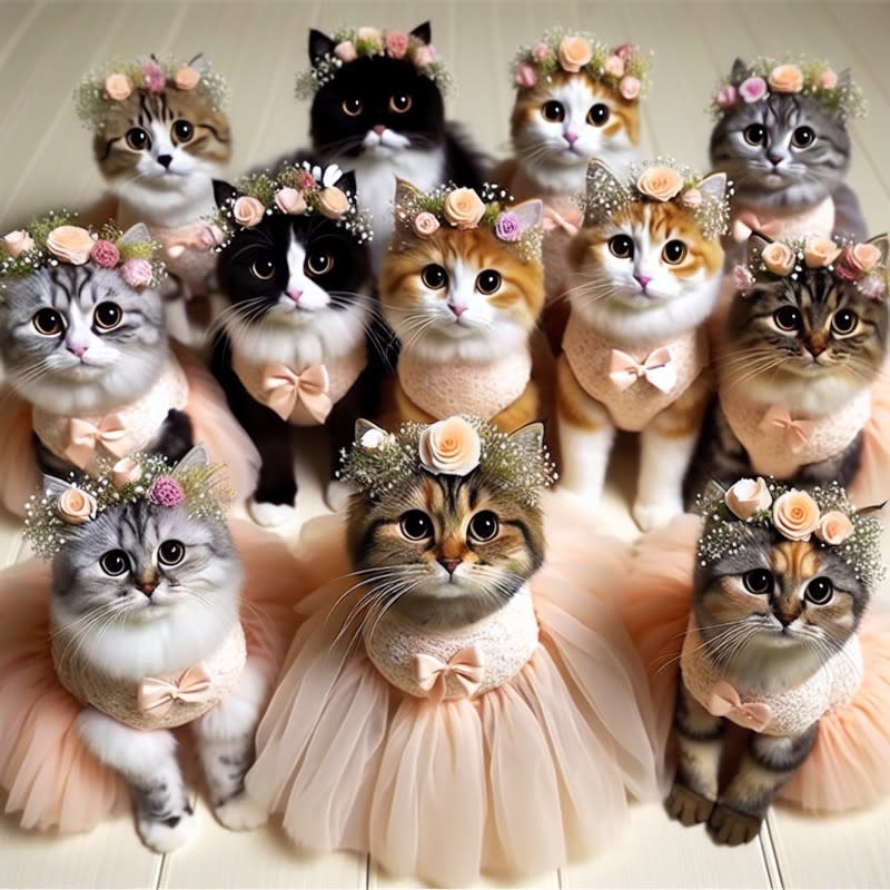 Cats as Bridesmaids