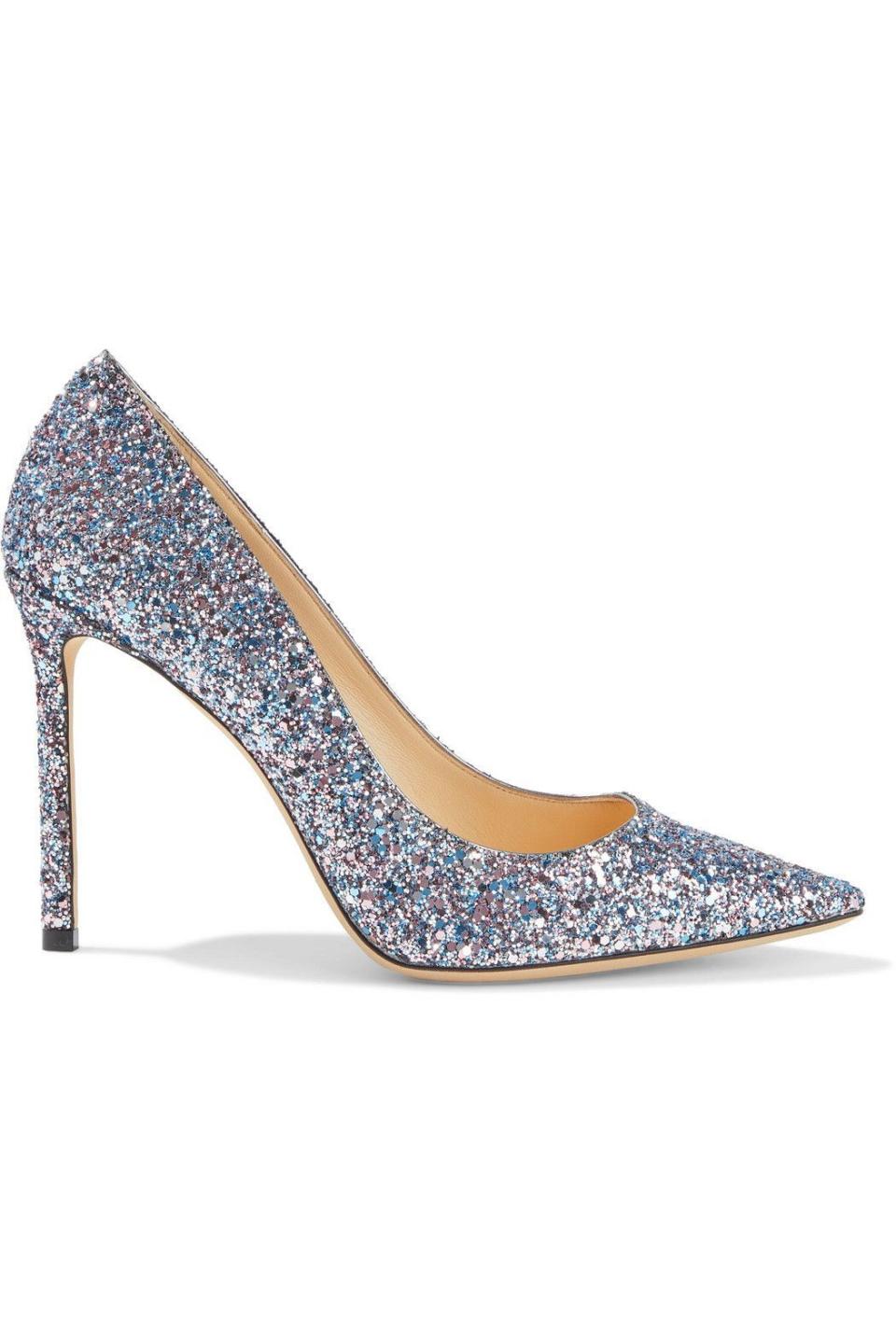 9) Romy 100 glittered woven pumps