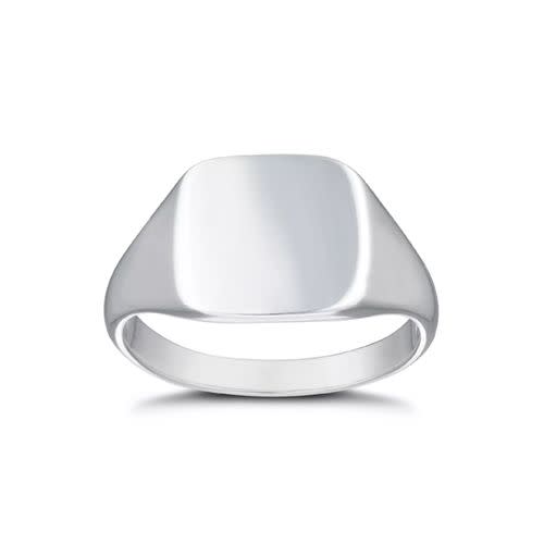 Mens Signet Ring In Sterling Silver by Kaizarin