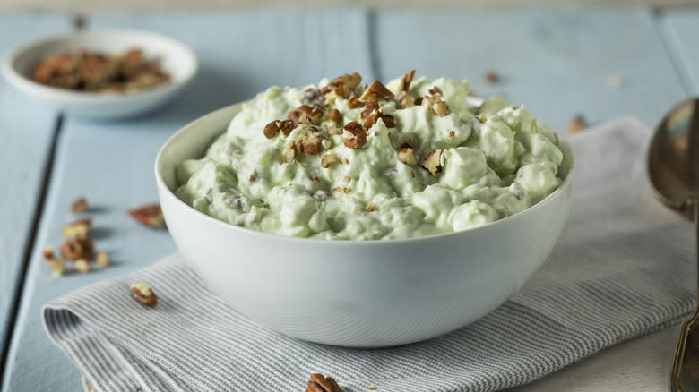 Bright green, lumpy Watergate Salad