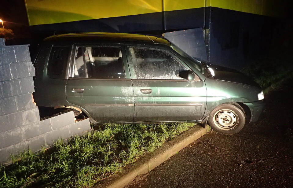 Pictured is the Forrestfield crash site where the driver returned to later, while driving a truck drunk and disqualified. 