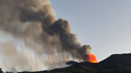 L\'éruption de l\'Etna le 5 juillet 2024.