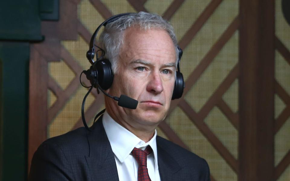 John McEnroe commentates at Wimbledon in 2016 - 2016 Getty Images