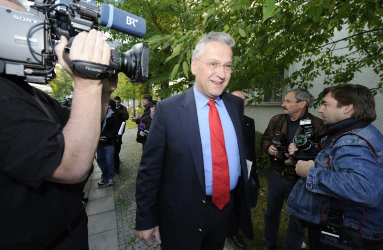 Bavarian Interior Minister Joachim Herrmann (pictured) caused outrage across Germany after using the term "Negro" to describe a pop singer during a televised debate