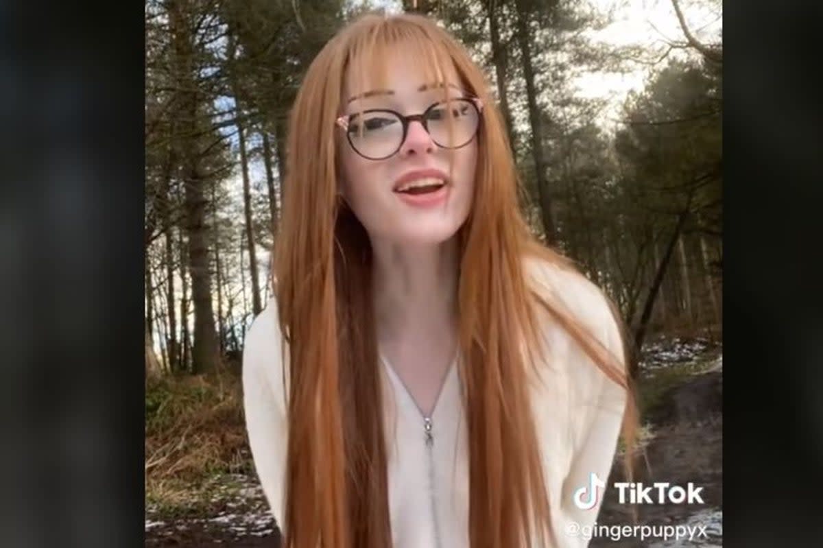 Brianna Ghey was killed in Warrington. Still from one of her tikTok videos - where she had a big following. (@gingerpuppyx / TikTok)
