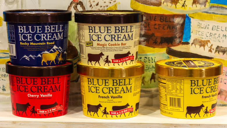 Blue Bell ice cream containers