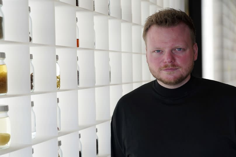 Rasmus Munk, co-owner and chef of Alchemist restaurant, poses inside Alchemist’s kitchen, in Copenhagen, Denmark, Monday May 6, 2024.
