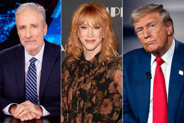 <p>Matt Wilson/Comedy Central; Monica Schipper/Getty; Al Drago/Bloomberg via Getty</p> Jon Stewart; Kathy Griffin; Donald Trump