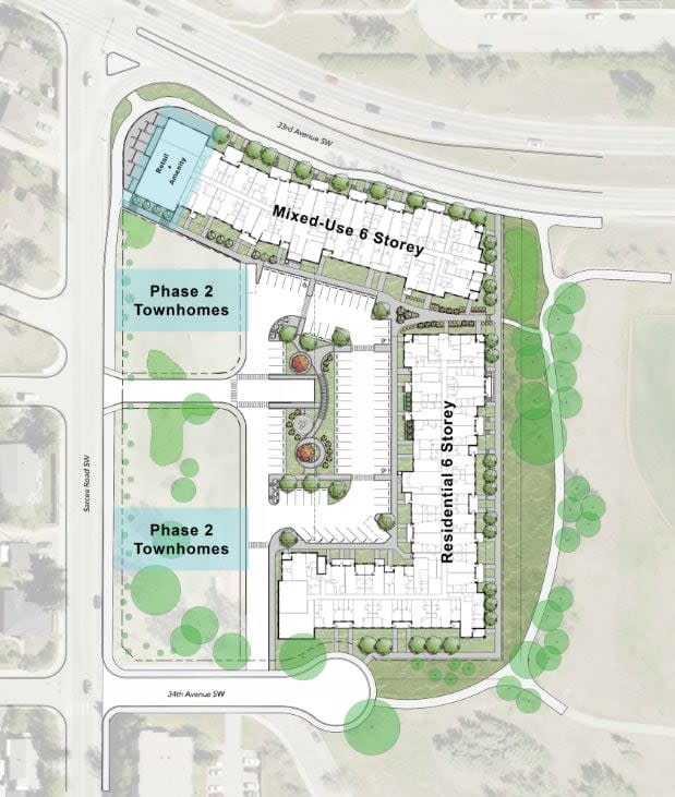 Developer Sarina Homes plans to build 350 housing units on the site, ranging from one to three bedrooms each. 