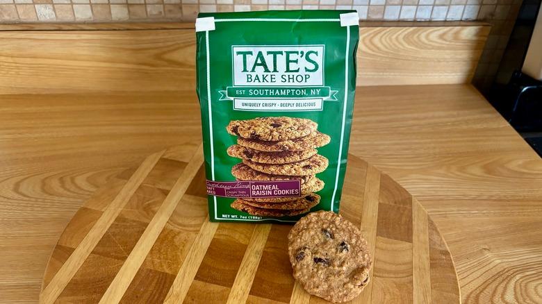 Tate's oatmeal raisin cookie bag