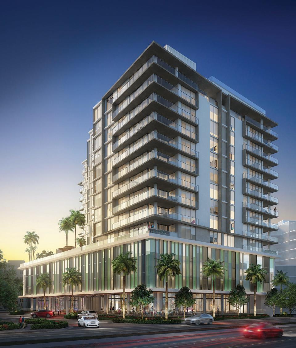 Aura at Metropolitan Naples will include restaurants, boutique shops and office spaces on its street level.