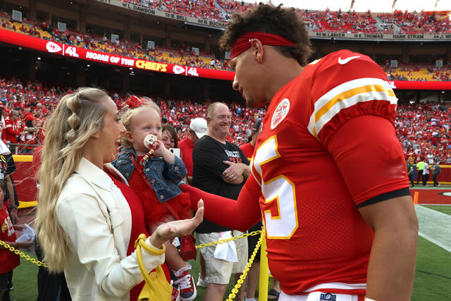 Brittany Mahomes Goes Fiery in Red Blazer & Spiked Louboutins to Support  Her Husband Patrick Mahomes at Kansas City Chiefs Game