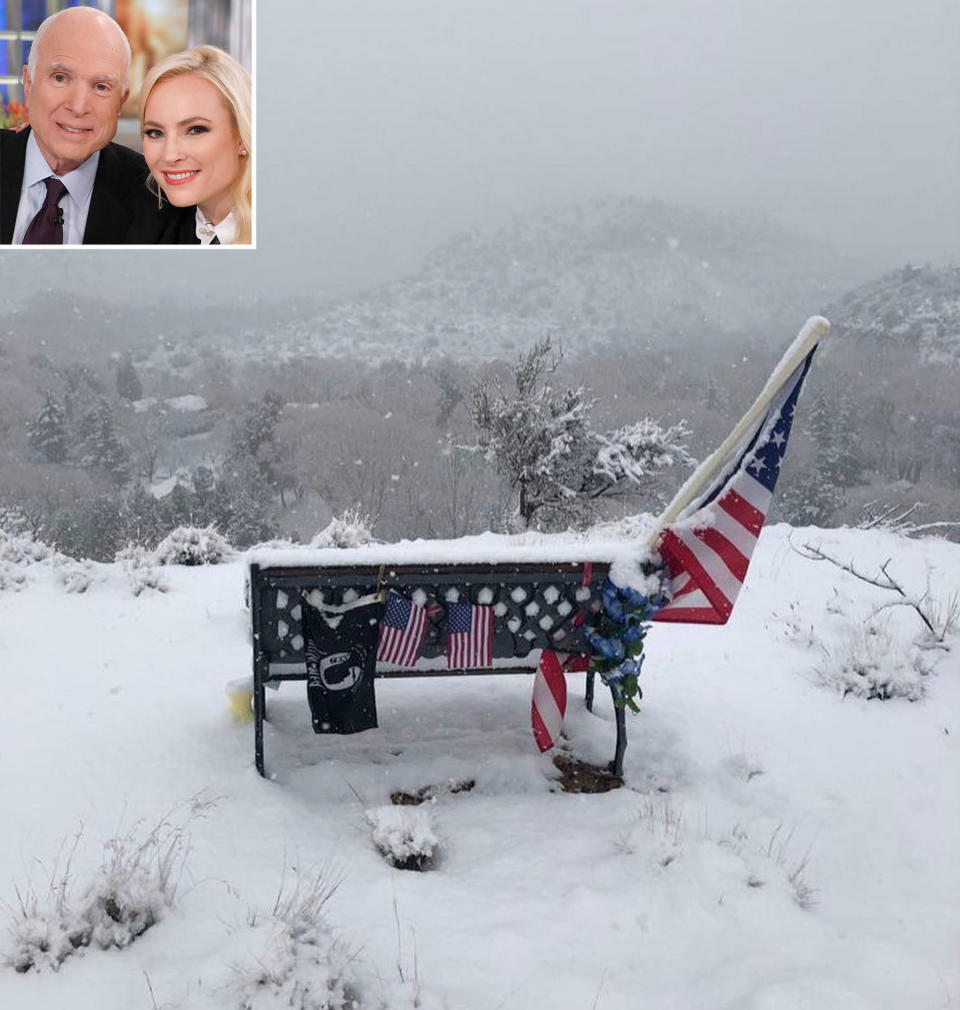 Meghan McCain Visits Late Dad John McCain's Snowy Memorial