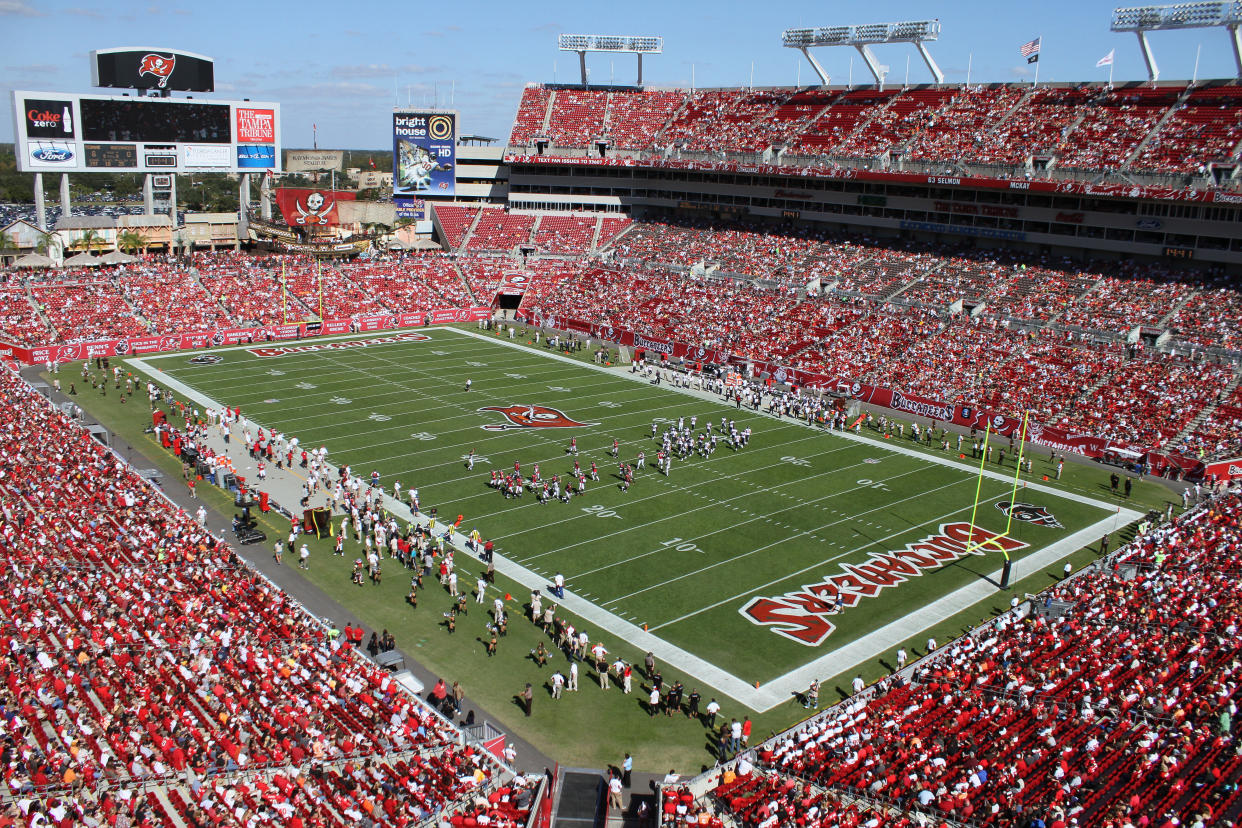 The Buccaneers aren’t drawing as many fans to Raymond James Stadium as usual. (AP)