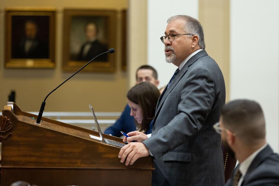 Attorney General Ashley MoodyÕs Deputy Counsel, Nathan Forrester shares his arguments on the proposed abortion amendment to the Florida Supreme Court on Wednesday, Feb. 7, 2024.