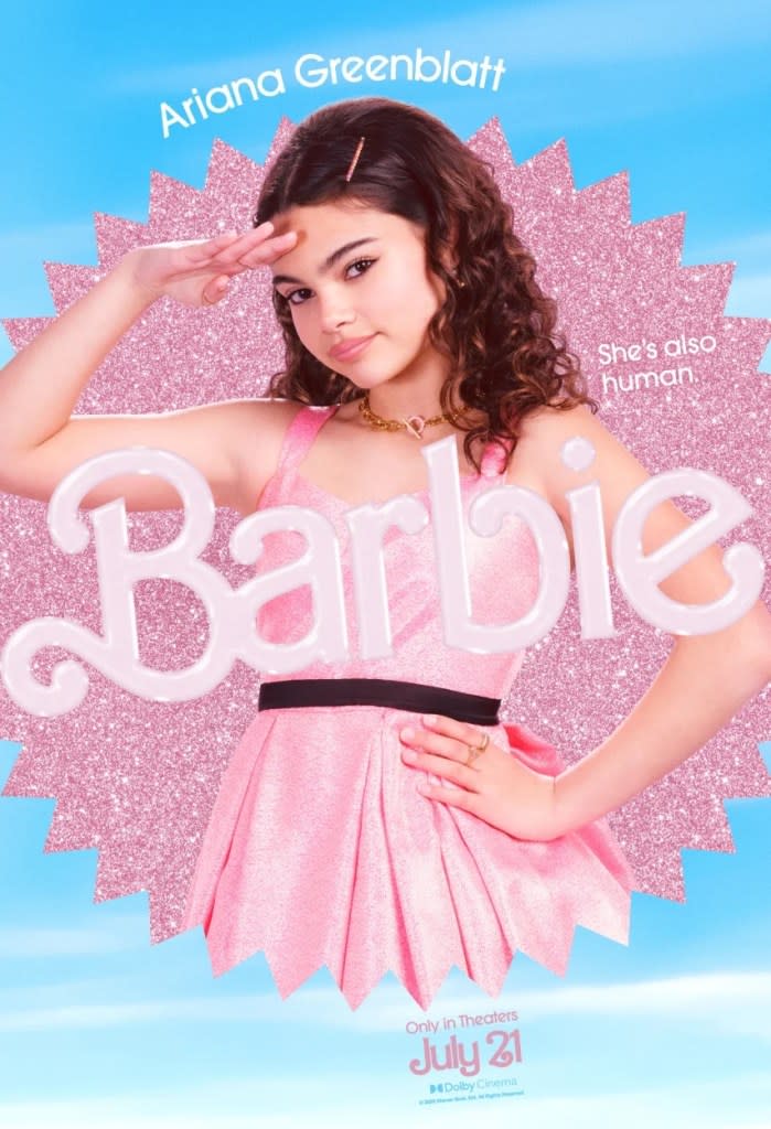 Ariana Greenblatt's "Barbie" character poster