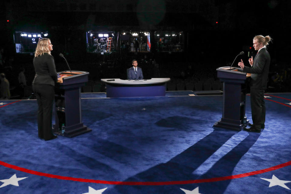 Preparations for the presidential debate at Hofstra University