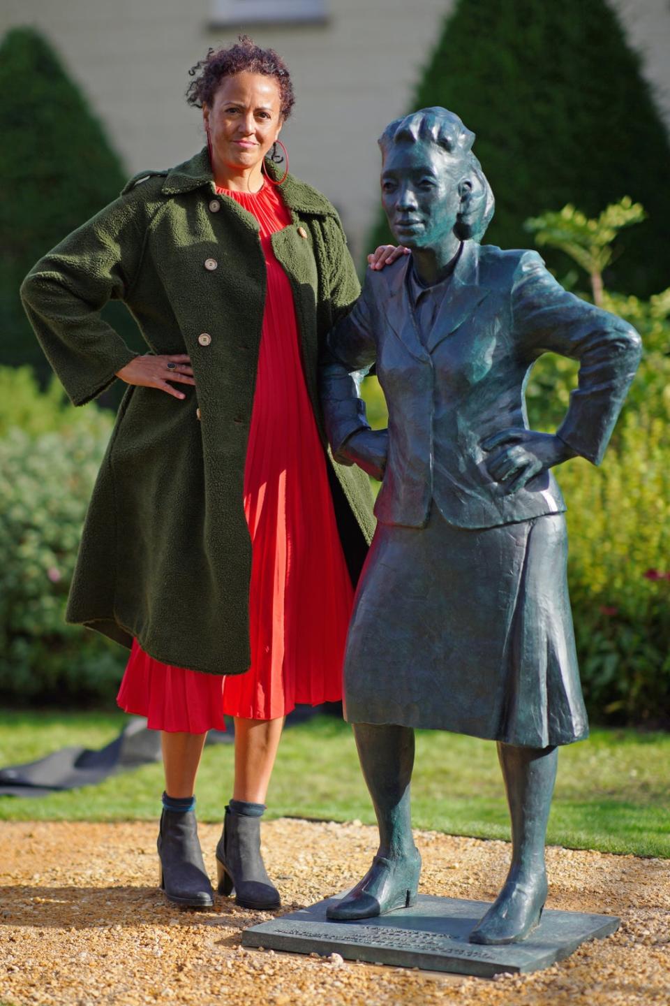 Bristol-born artist Helen Wilson-Roe with her statue of Henrietta Lacks (Ben Birchall/PA) (PA Wire)