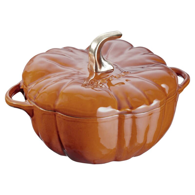 staub burnt orange cast iron pot