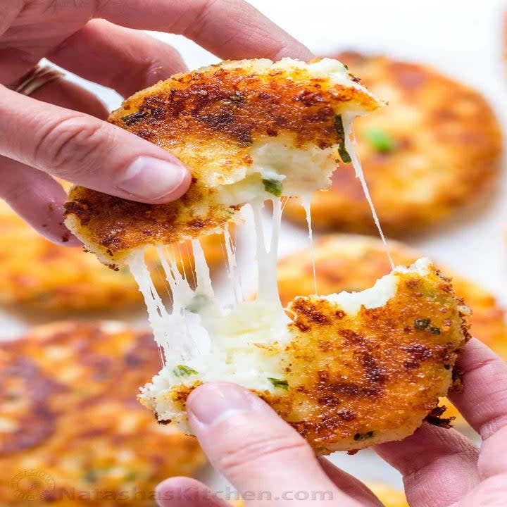 Cheesy Mashed Potato Pancakes