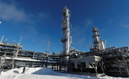 A general view shows a natural and associated petroleum gas processing plant in the Yarakta Oil Field, owned by Irkutsk Oil Company (INK), in Irkutsk Region, Russia March 11, 2019. REUTERS/Vasily Fedosenko