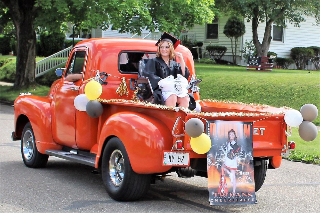 The Newcomerstown community honored the 2022 graduating class with a parade on May 28. Pictured here is seniors Alexis Quillen.