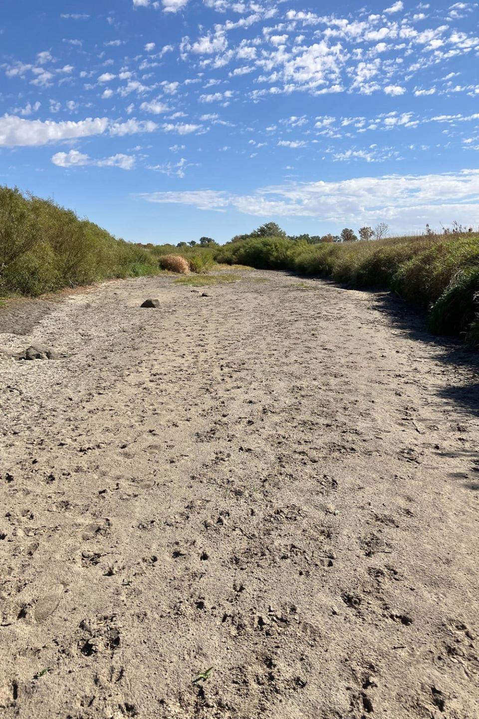 A section of the Ocheyedan River has been dry for months.