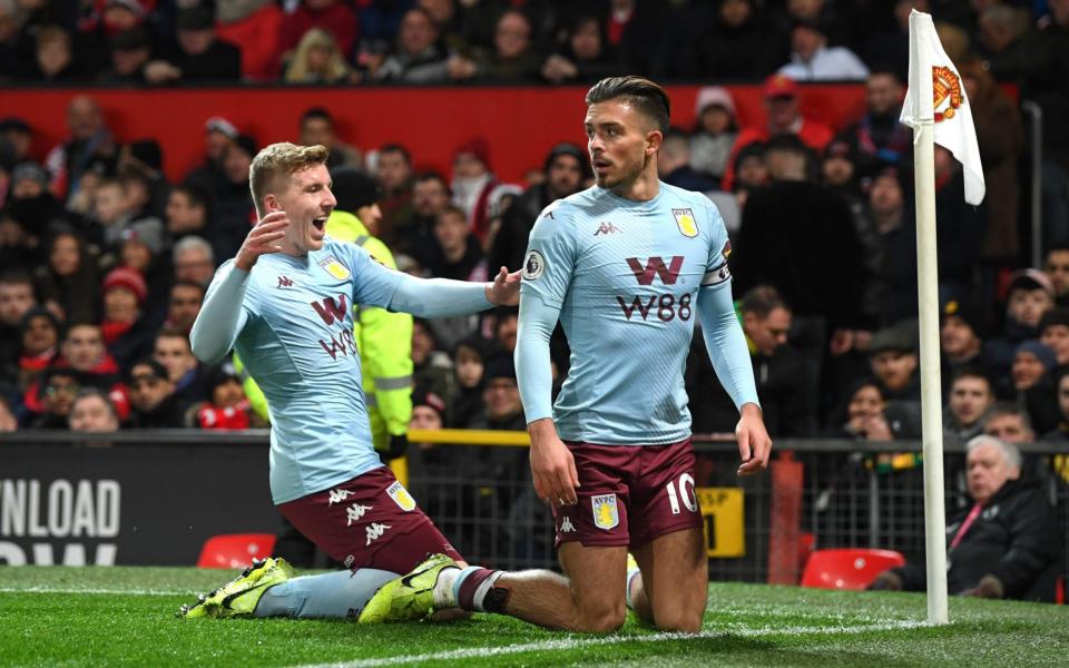 Jack Grealish celebrates scoring against Manchester United - GETTY IMAGES