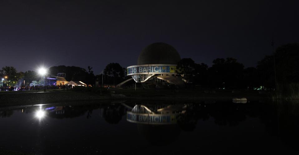 A general view of the Galileo Galilei planetarium during Earth Hour in Buenos Aires