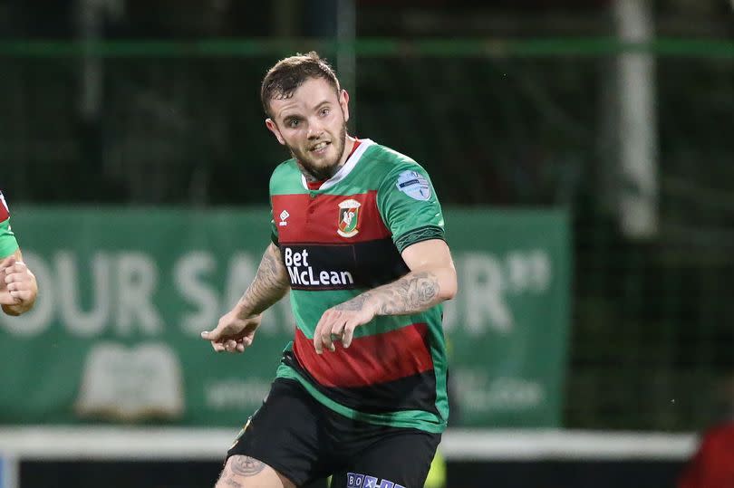 Photo shows Darren Murray in action for Glentoran