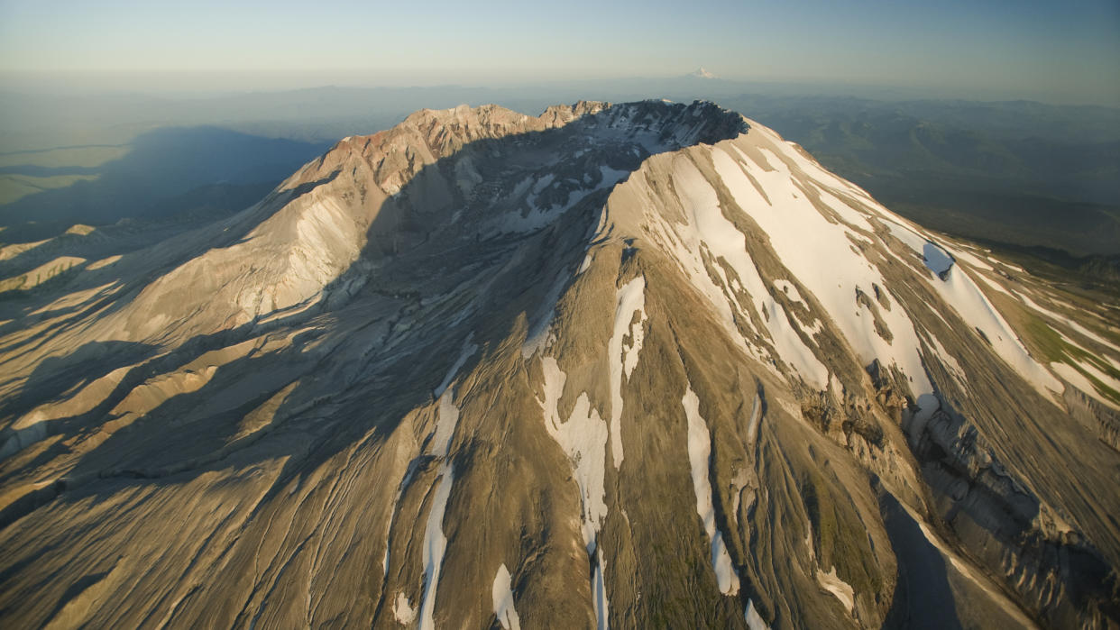  Aerial view of crater, Mt. St. Helens, Washington. 