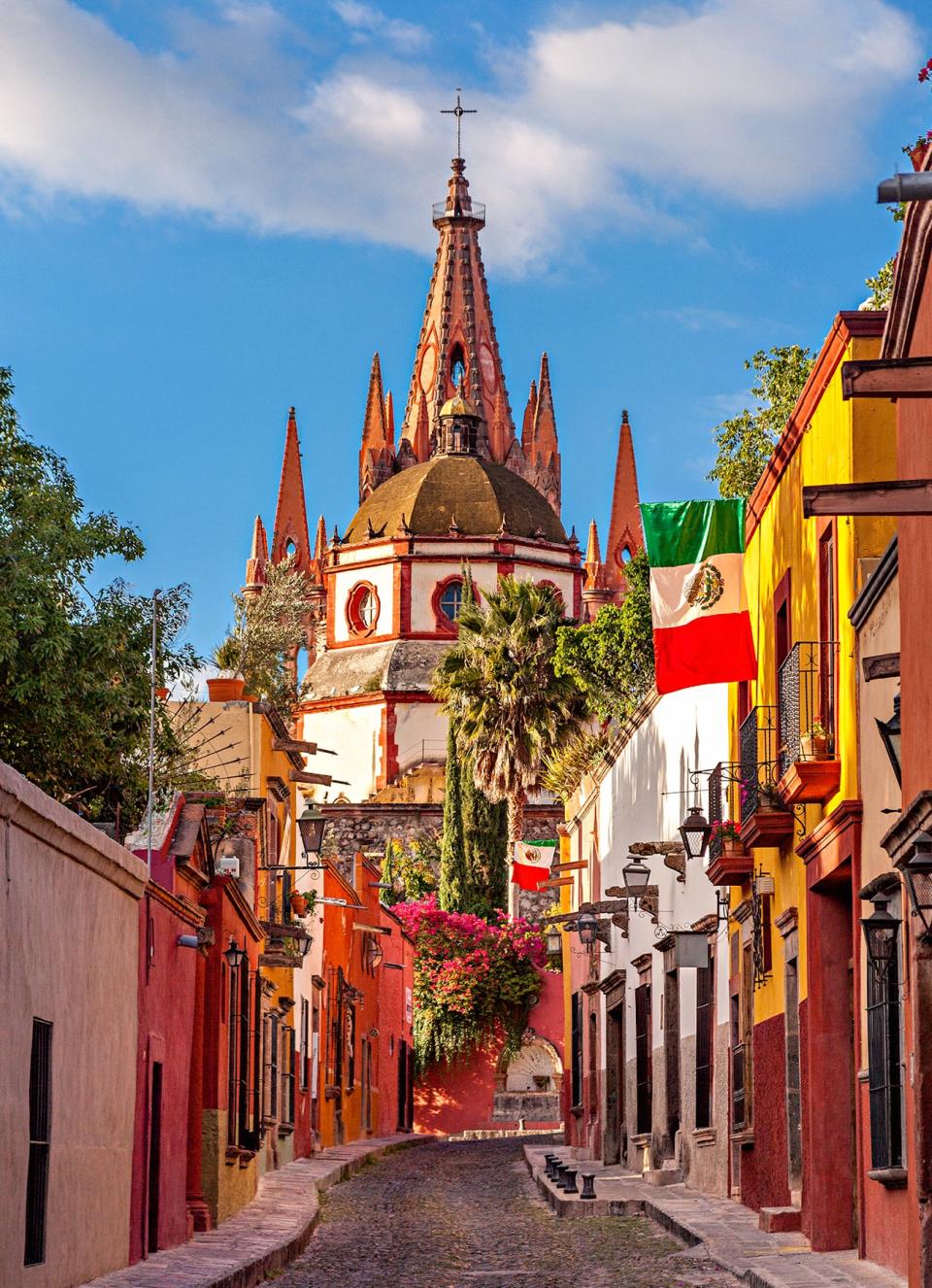 The historic and colorful Aldama Street in San Miguel De Allende is a must-see for any traveler heading to centrally located Mexican city. Roughly 170 miles north of Mexico City, San Miguel De Allende was voted the "2013 Best City in the World" by <em>Travel + Leisure</em>.