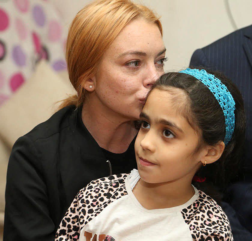 Hollywood actress Lindsay Lohan visits Syrians in Turkey